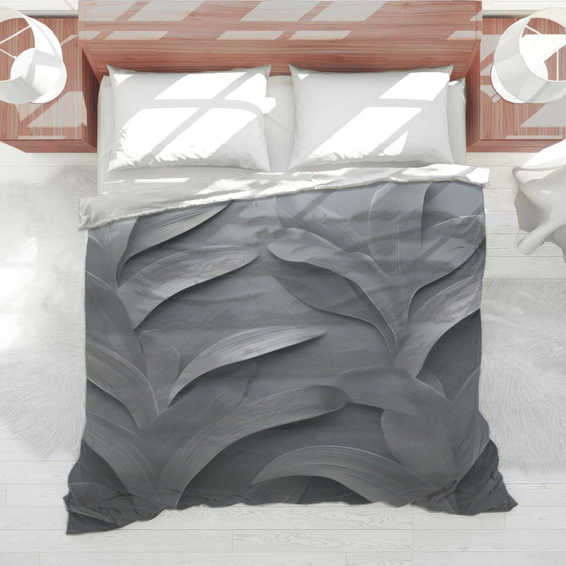 Silver Leaf Pattern Comforter, Queen