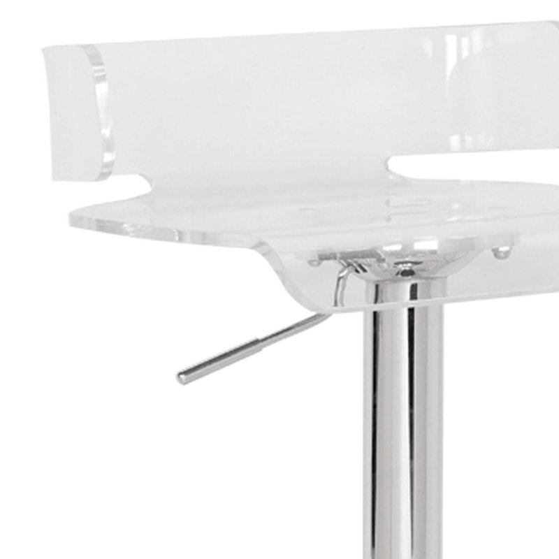 Tabouret réglable pivotant avec finition chromée Rania