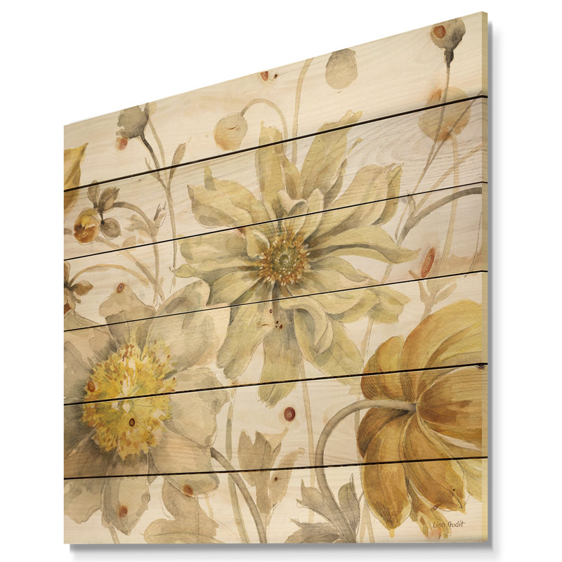 « fields of fleur », impression sur bois, H 16 po x l 16 po x P 1 po