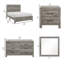 Ensemble de chambre à coucher pour très grand lit 4 pièces Ko, détails en panneaux, poignées en métal noir, gris rustique-110985772-110985773