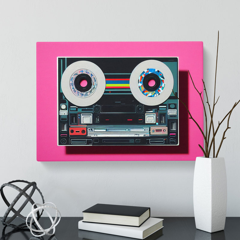 Futuristic Cassette Tape - Wrapped Canvas, 35cm H x 50cm W x 3cm D