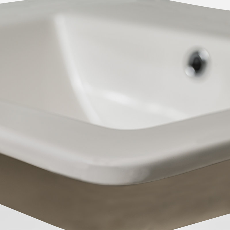 Lavabo de salle de bain rectangulaire encastré en porcelaine blanche 21 po x 18 po
