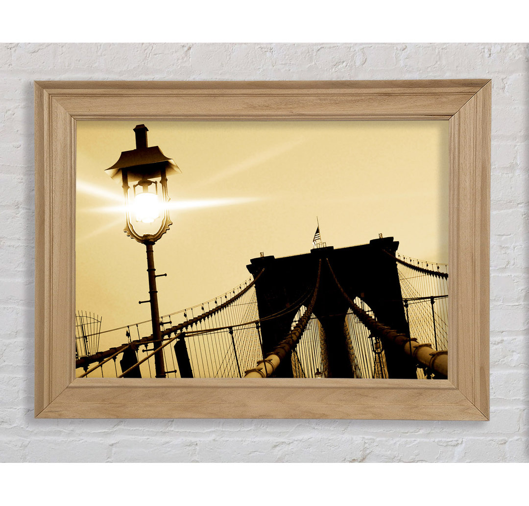 Brooklyn Bridge Street Light Retro - Einzelner Bilderrahmen Kunstdrucke