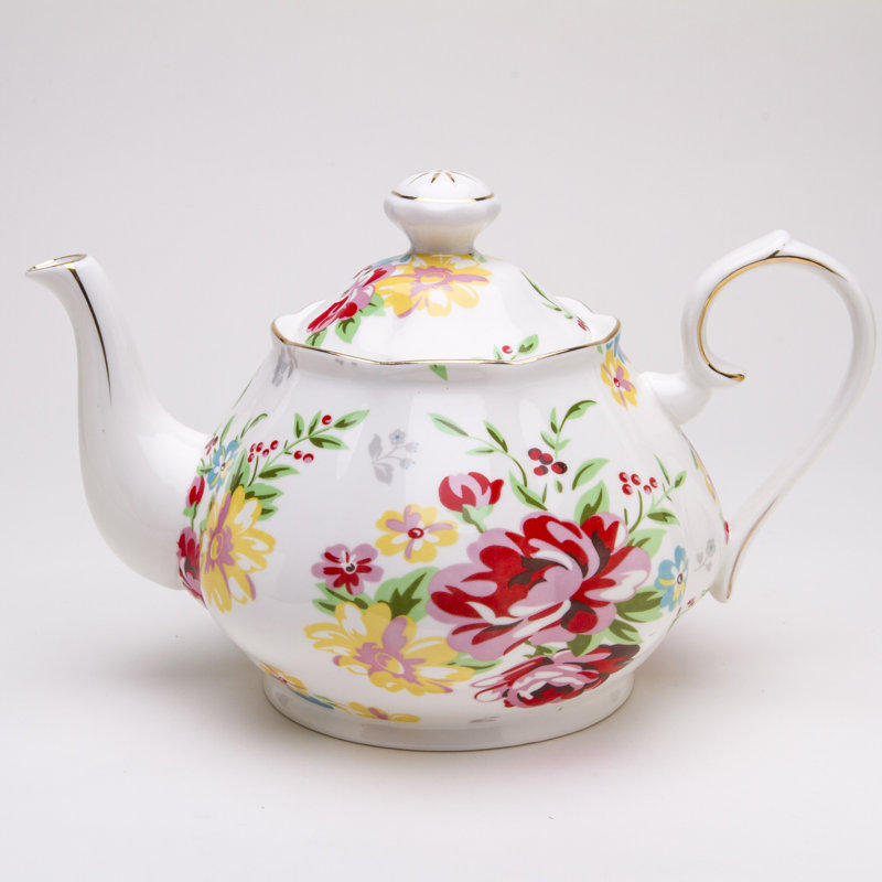 Grace's Tea Ware 32oz. Floral Teapot, Turquoise