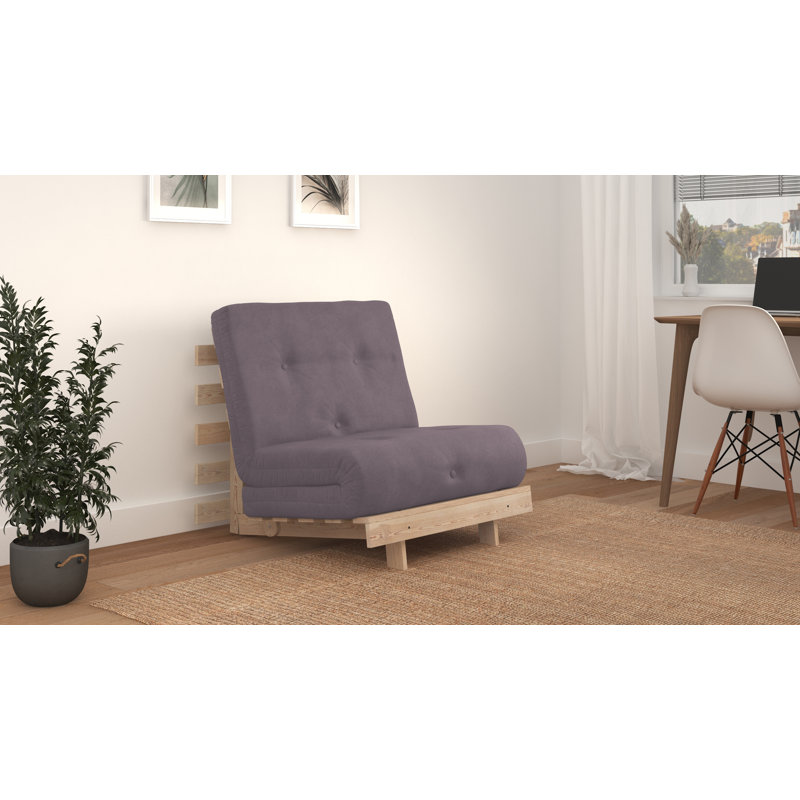 Chenango 75cm Upholstered Futon Chair, Lilac