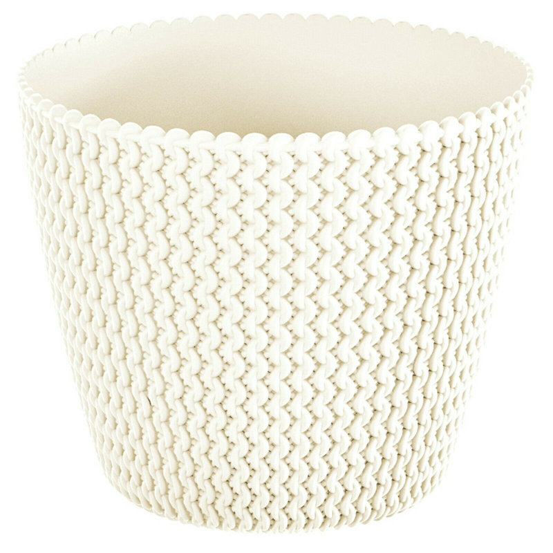 Aarah Pot Planter, Cream, 13cm H x 16cm W x 16cm D