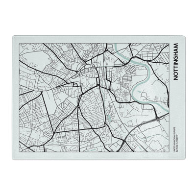 Map Nottingham UK Chopping Board