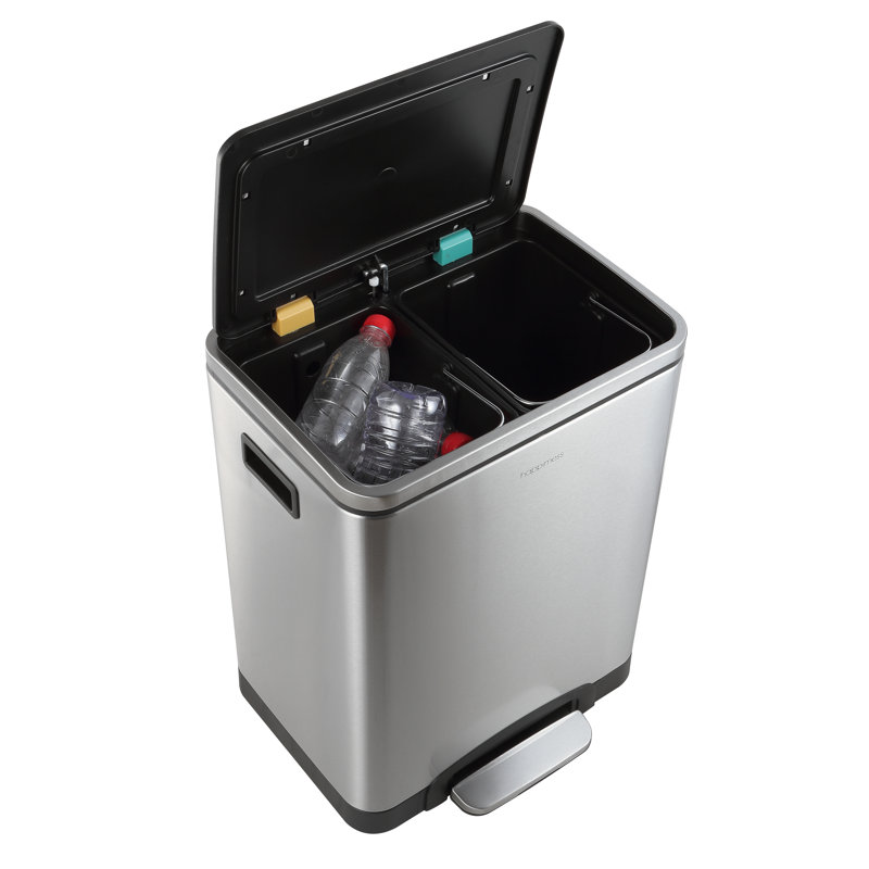 Elmo 8-Gallon Brushed Stainless Steel Kitchen Step Trash Can
