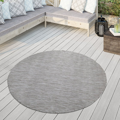 Tapis intérieur / extérieur gris tissé à plat Iyana