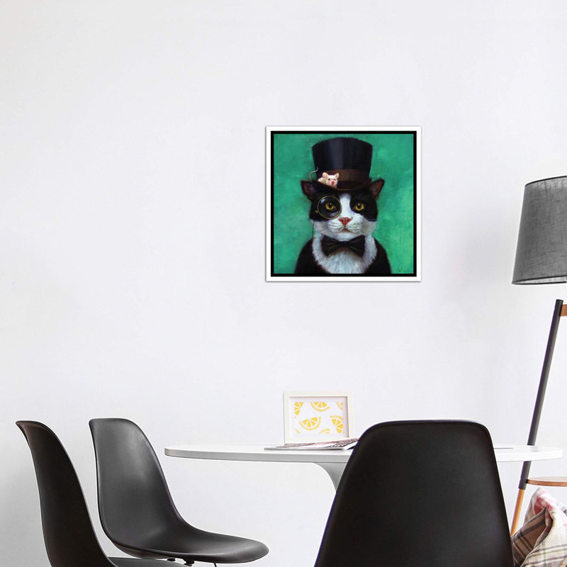 « tuxedo cat » par lucie heffernan-reproduction de photo, Toile blanche encadrée, H 18 po x l 18 po x 1,5 po