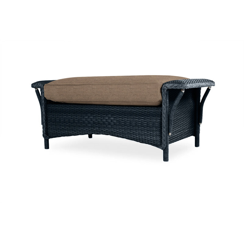 Nantucket Outdoor Ottoman, Botanic Willow, Ebony