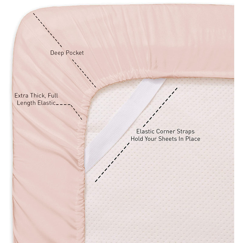 Microfiber Sheet Set, Queen Sheet Set with 2 Pillowcases, Blush