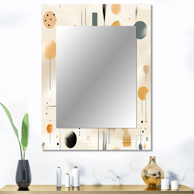 Motif de fougères beige minimalisme Sagunto - miroir mural floral