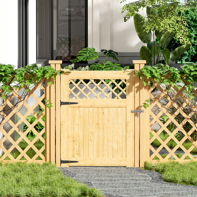 Castano Garden Wood Fence Gate, 120cm H x 90cm W x 2.3cm D