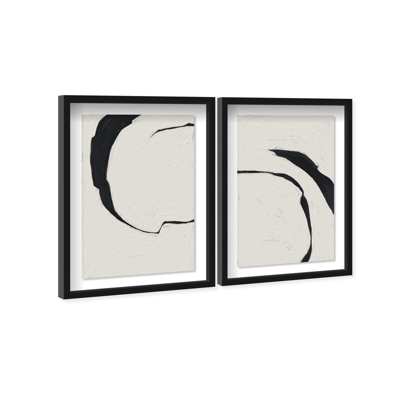 Positive Spaces Set by Oliver Gal, 25.5"H x 37.5"W, Black Shadowbox