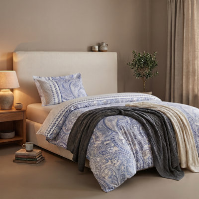 Paisley Blue 100% Cotton Duvet Cover Set