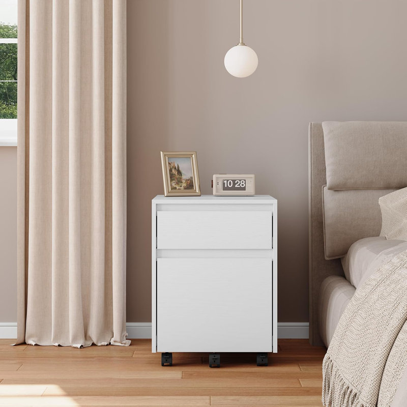 McLoughney 40cm Wide Mobile File Cabinet, White