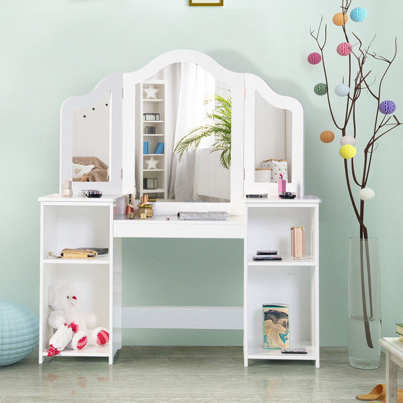 Coiffeuse avec miroir Clearview, Blanc