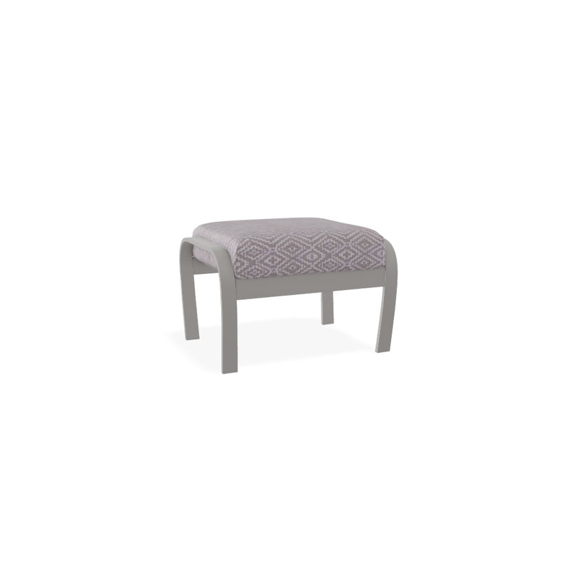 Repose-pieds avec coussin Askar, Gris chaleureux texturé, Fumée Capra II
