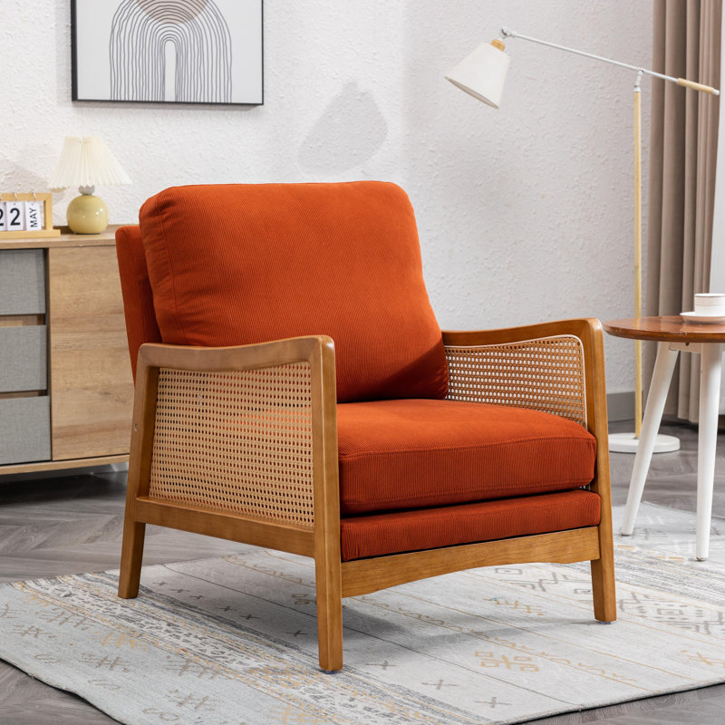 Fauteuil Breit, Velours orange