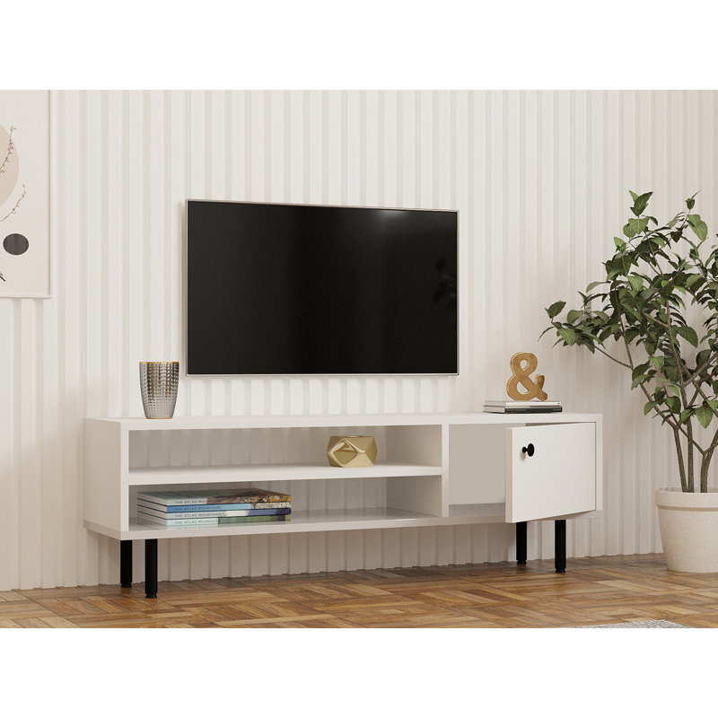 Keikei Unfinished TV Stand, White