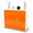 White/High-gloss orange