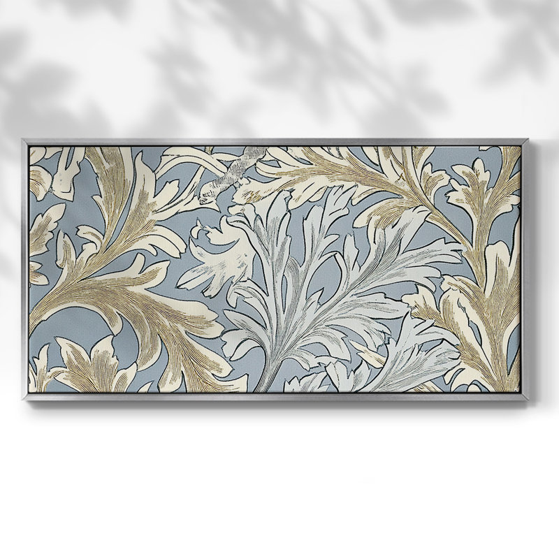 Série abstraite-V- Toile tendue avec châssis tendue - Prêt à accrocher, Argent argent, H 17 po x l 33 po