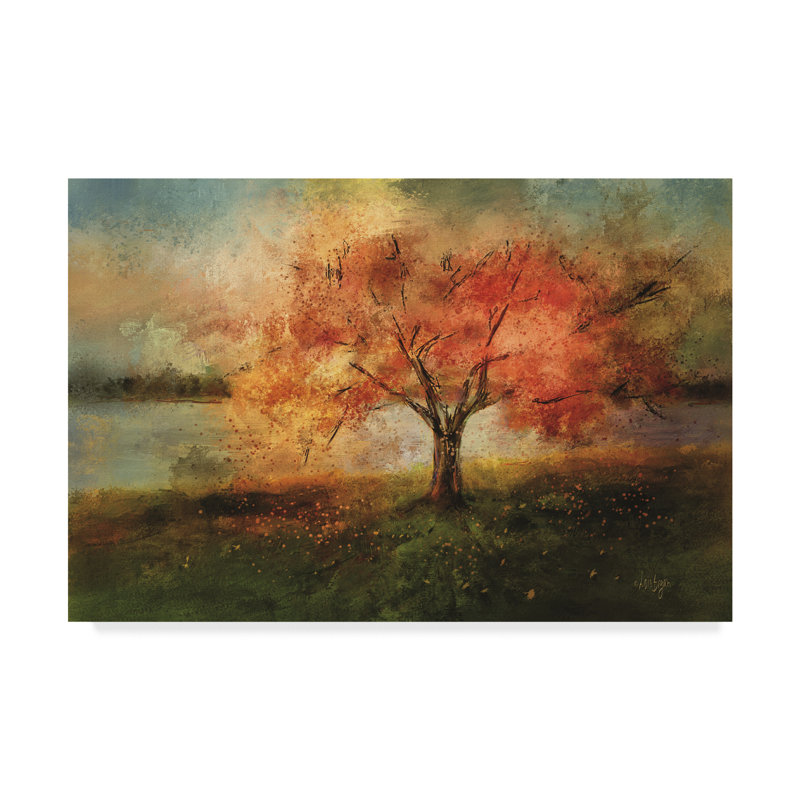 «Cherry Tree Sprinkled with Spring» par Lois Bryan, reproduction sur toile tendue, H 30 po x l 47 po