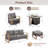Drazen 7 - Person Patio Furniture Set With Fire Pit Table, All-Weather Wicker Outdoor Conversation Set With Chair And Thick Cushions-2097248505-2097248506