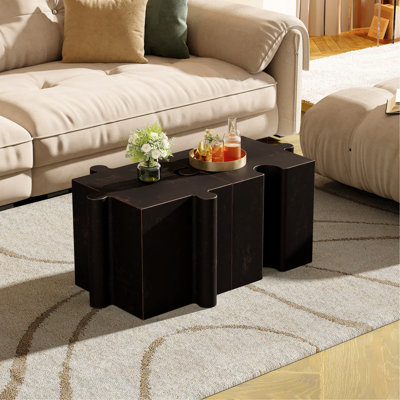 Ensemble de 2 tables de casse-tête artistique, tables d'appoint modulaires MGO avec emboîtement (1 convexe et 1 concave), capacité de 200 lb pour l'intérieur et l'extérieur