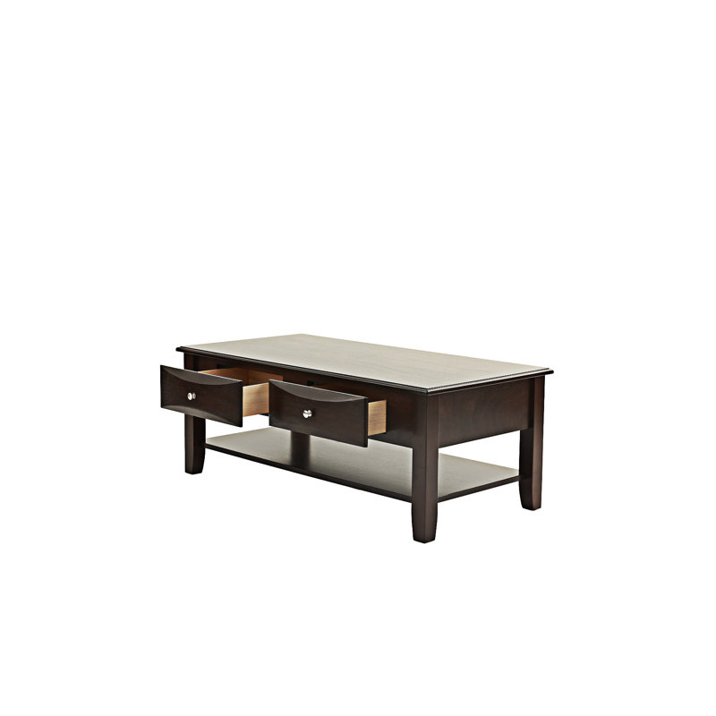 Table basse avec tiroirs et tablette