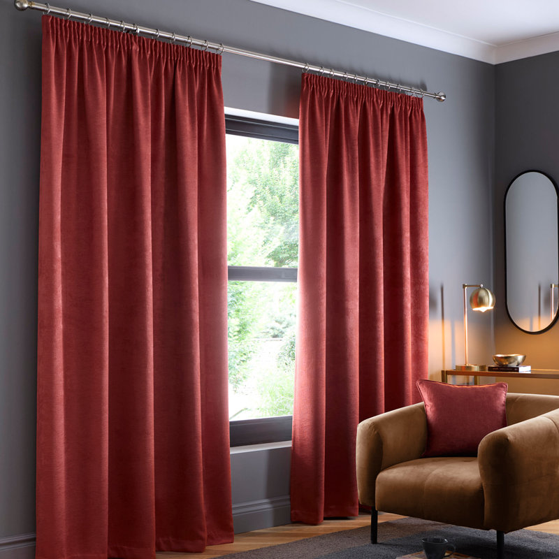 Galaxy Room Darkening Curtain Pair, Terracotta, Width 168 x Drop 229 cm