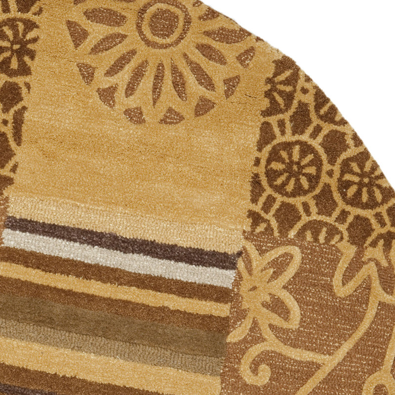 Soho Hand Tufted Wool & Viscose Pile Abstract Rug, Round 6'
