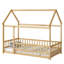 Lit en bois pour lit simple avec structure de toit, garde-corps de sécurité-165406667-165406660