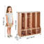 4-Section Kids Coat Locker, Wooden Toddler Cubby Storage Organizer with 8 Hooks & Non-Slip Mat, Modern Kid Coat Cubbies with 4 Small Open Storage Boxes for Home, Kindergarten, Daycare, Natural