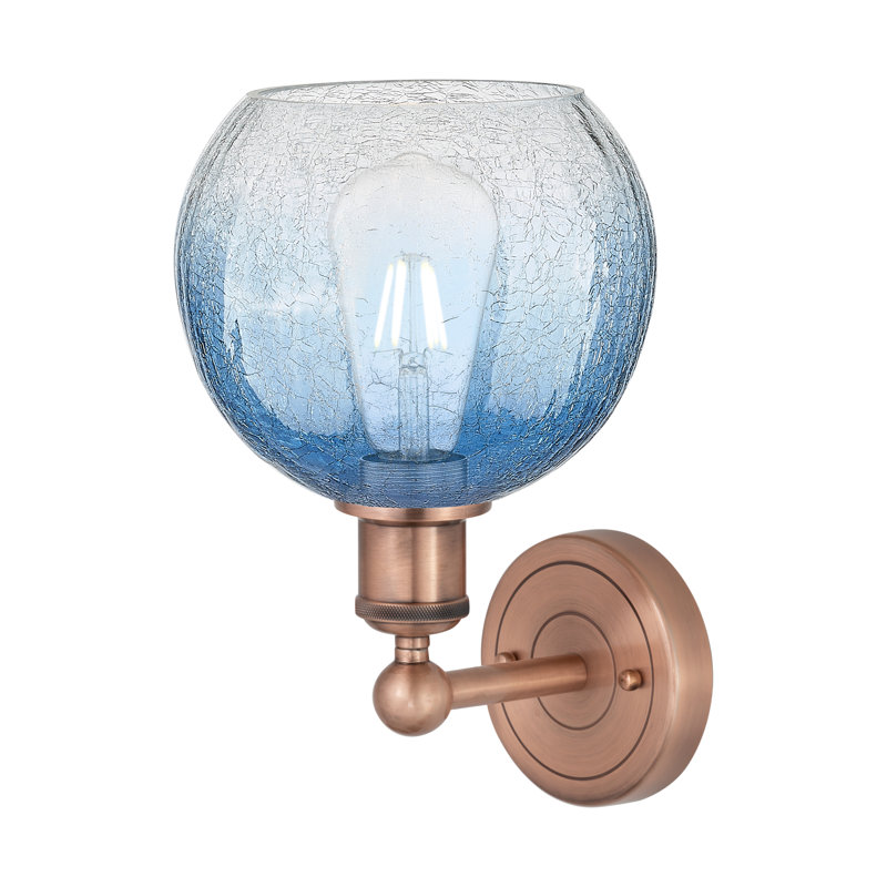 Applique murale 1 lumière Edison - Appleton, Cuivre antique, Bleu saphir