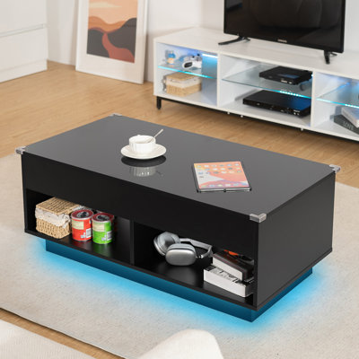 Kheira Lift Top Coffee Table with RGB LED Light Strip