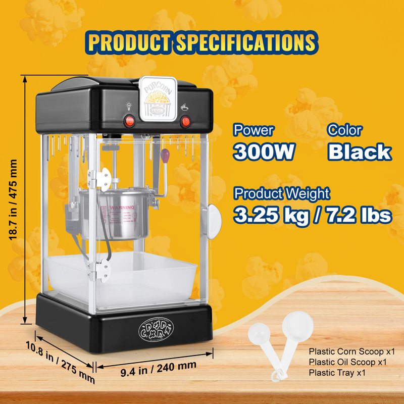 Machine à maïs soufflé Popcorn Popper, Noir, noir, noir, noir