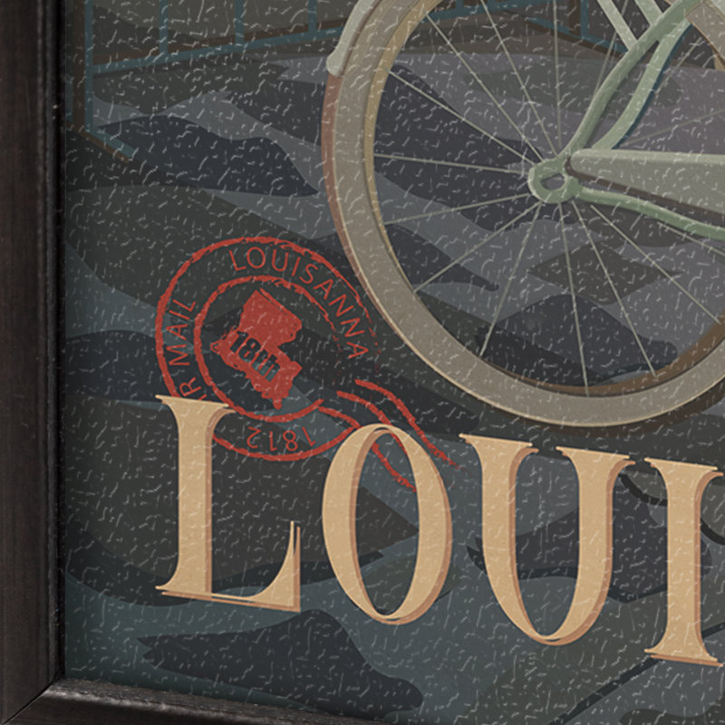 «Louisiana Go» par Simone, reproduction d'art encadrée sous verre, H 15,5 po x l 10,5 po x P 1,5 po, Cadre flottant noir