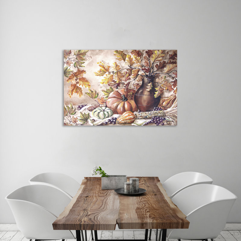 Fall Harvest Still Life - Wrapped Canvas Painting, 71 cm H x 107 cm W