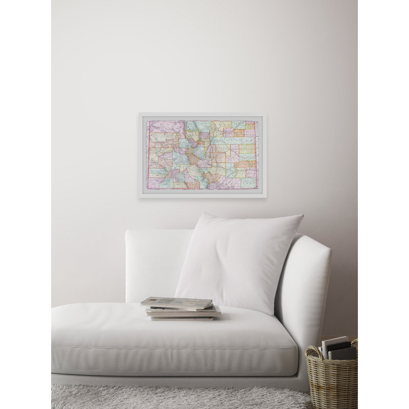 " Colorado Coloured Map " by Marmont Hill, 30" H x 45" W x 1.5" D