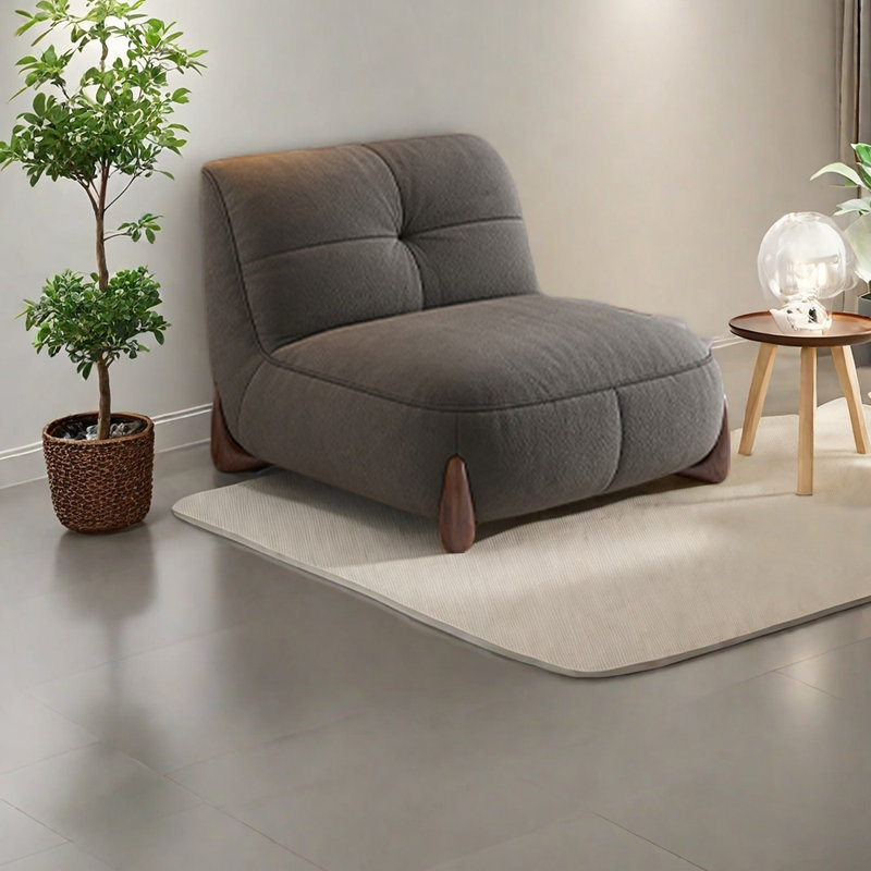 Chaise de loisirs moderne en tissu, Café