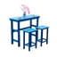 Lake Blue HDPE Adirondack Bar Height Patio Set with Table and 2 Chairs