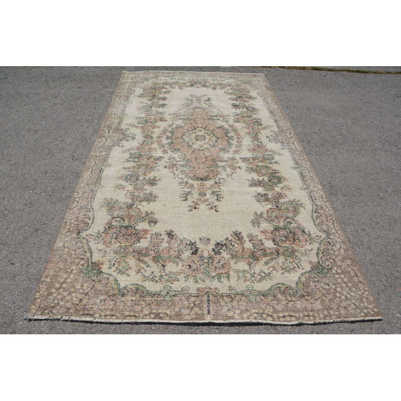 Grand tapis 5,3 x 9,9 pi, tapis marocains bruns, tapis rétro, tapis turc et tapis de chambre