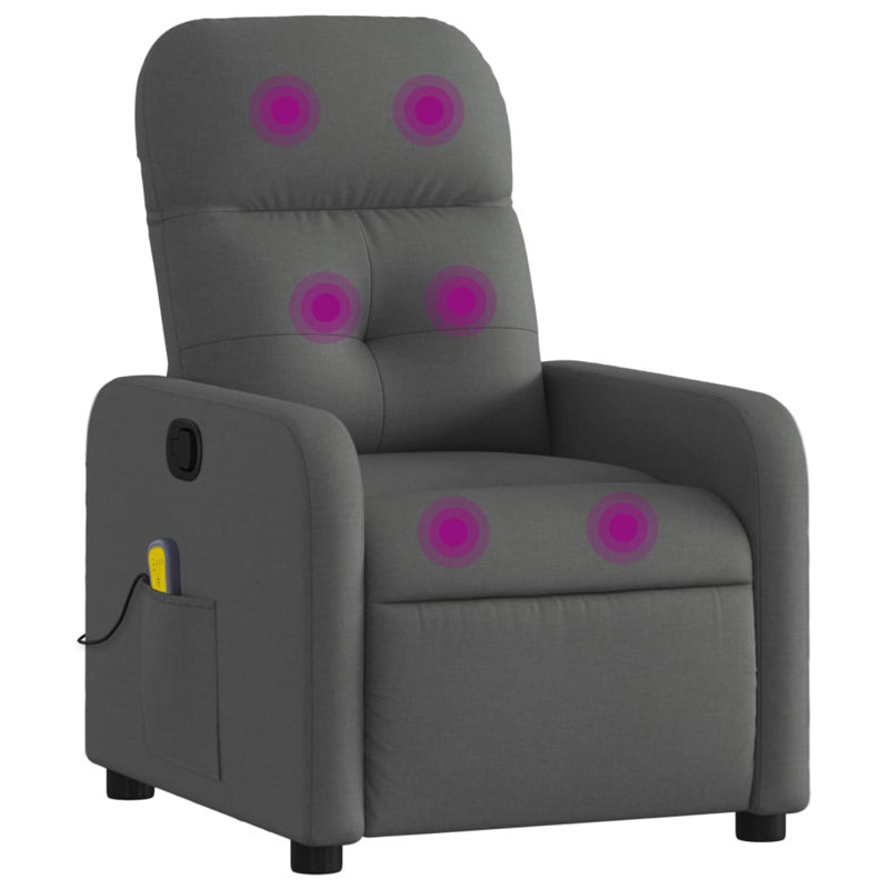 Fauteuil de massage inclinable gris foncé