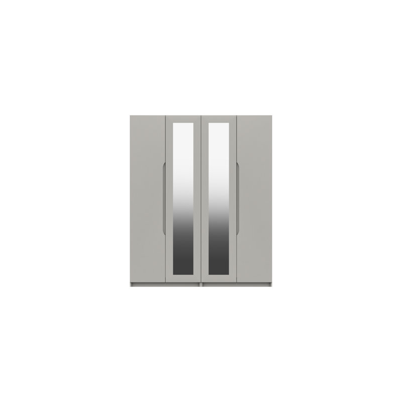 Alianys 4 Door Manufactured Wood Wardrobe, Light Grey Gloss