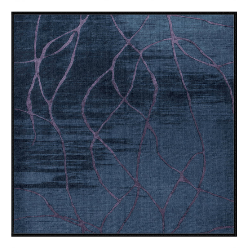Tapis abstrait gris lavable à la machine, Carré 4 pi