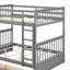 Lits superposés avec 2 tiroirs de rangement, structure en bois massif avec échelle et barrière de sécurité - conception convertible-939303949