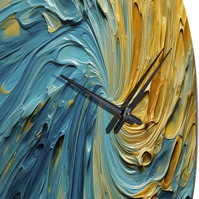 Horloge murale spirales abstraites Golden Ocean, Moyenne
