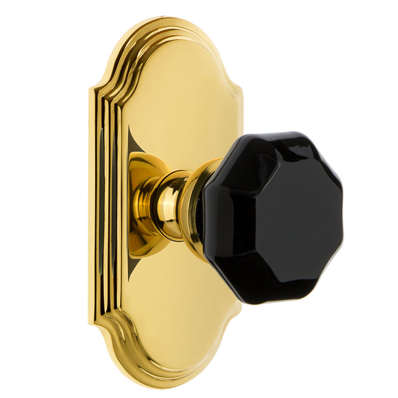 Rosette grandeur avec bouton d'intimité Lyon, Laiton poli, 2-3/4"